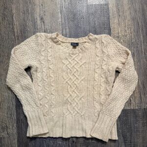 Eddie Bauer Cream Cable Knit Sweater